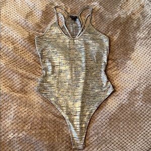 Free press gold metallic bodysuit